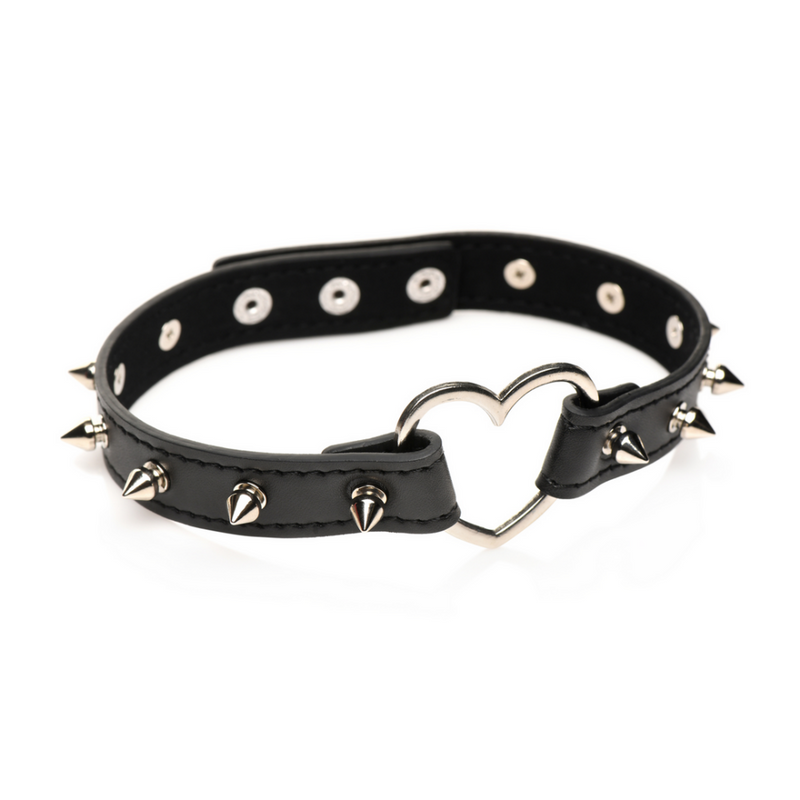 Collar de corazón con picos - Negro