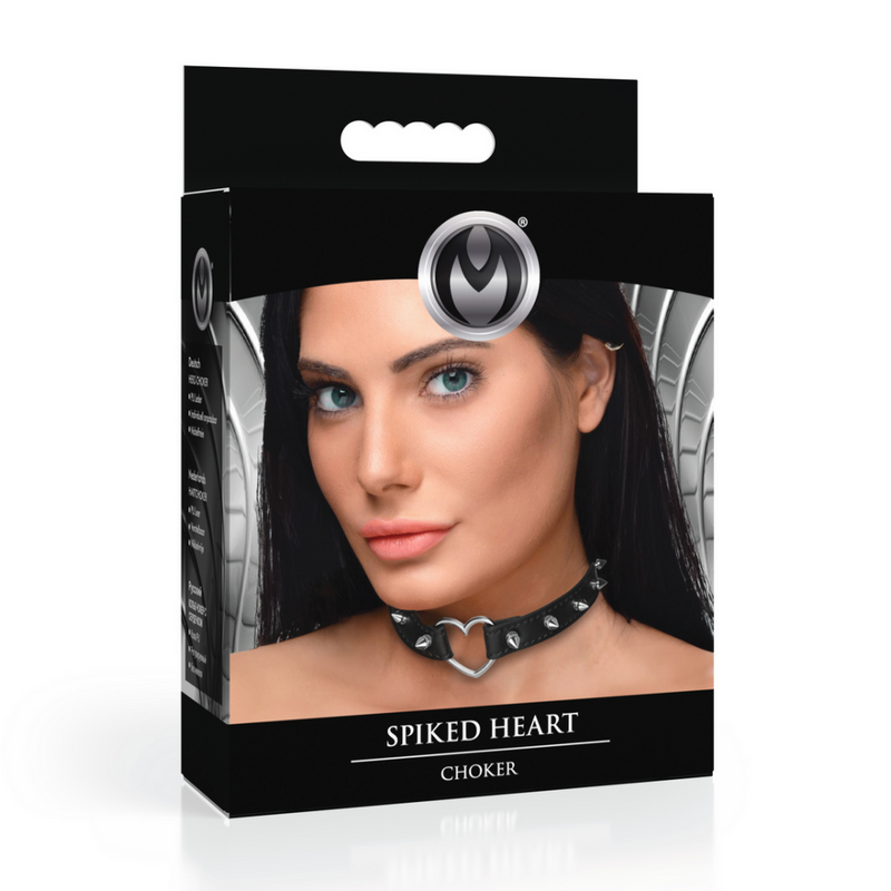 Collar de corazón con picos - Negro