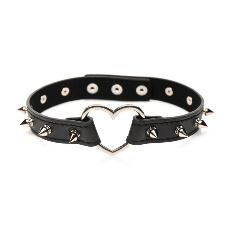 Collar de corazón con picos - Negro