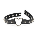 Collier ras du cou en forme de cœur avec pointes - Noir