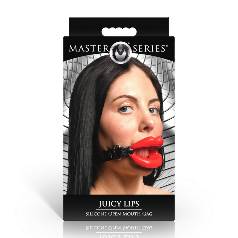 Labios Jugosos - Gag de Silicona con Boca Abierta - Rojo