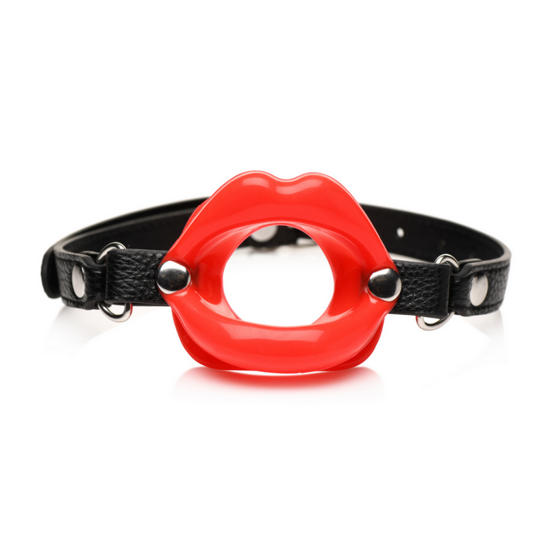 Labios Jugosos - Gag de Silicona con Boca Abierta - Rojo