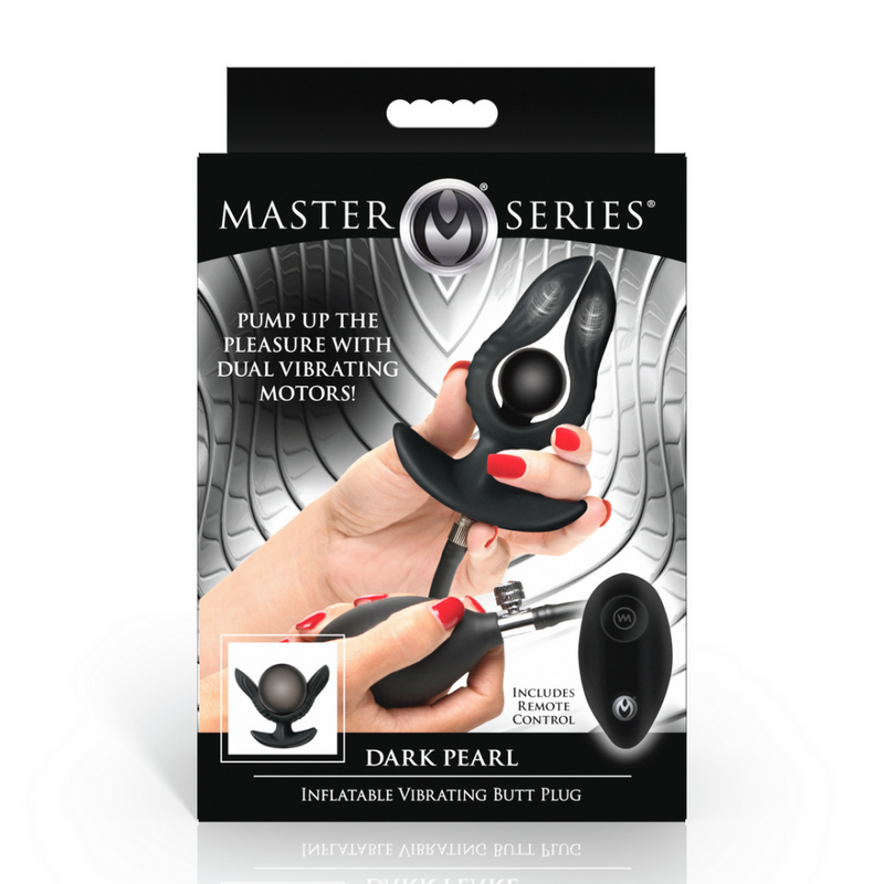 Perla Oscura - Plug Anal Vibrador Inflable con Control Remoto - Negro