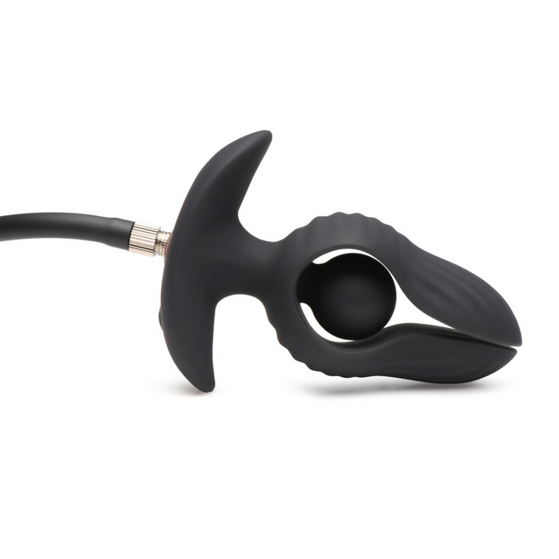 Perla Oscura - Plug Anal Vibrador Inflable con Control Remoto - Negro