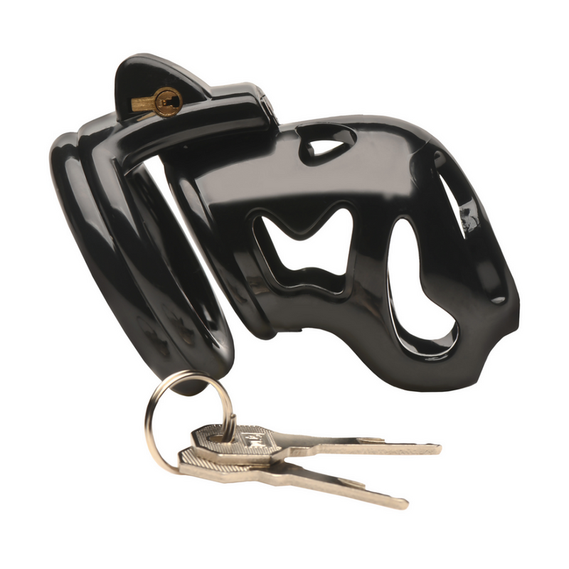 Hard Stop - Jaula de Castidad de Doble Anillo - Negra