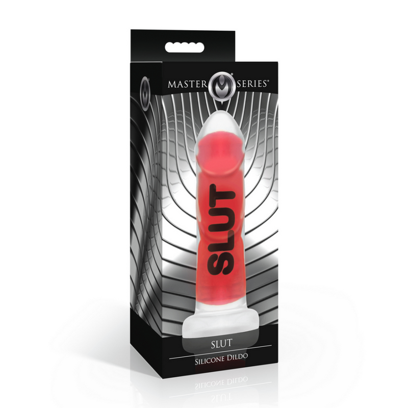 SLUT - Dildo de silicona - Rojo