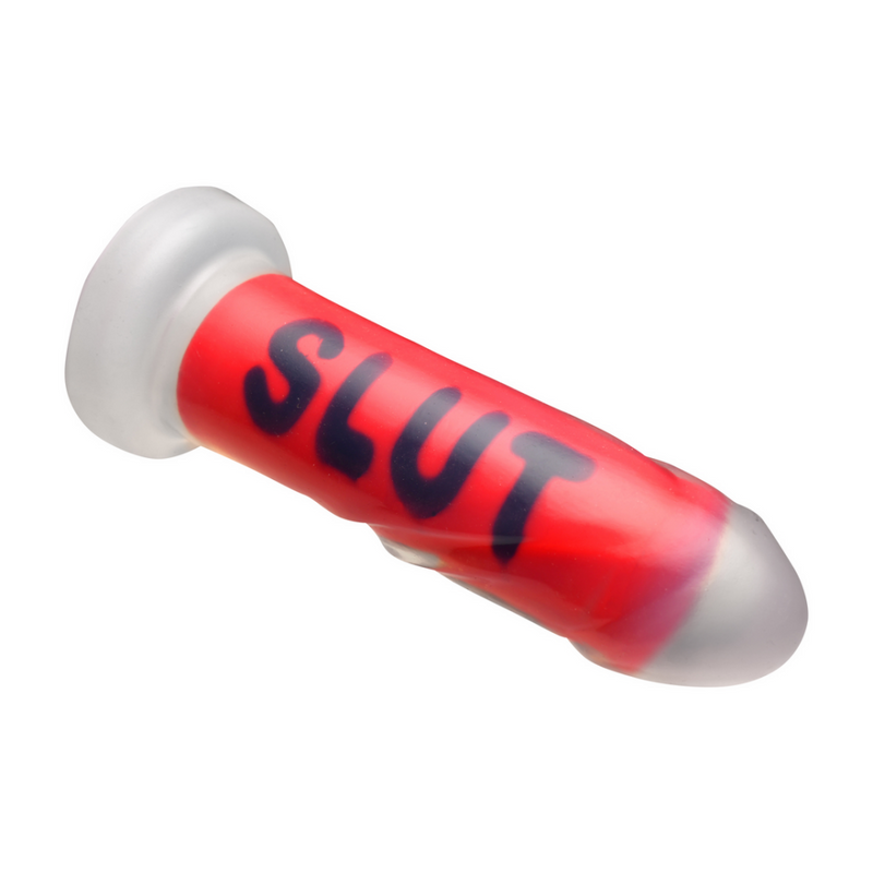 SLUT - Dildo de silicona - Rojo