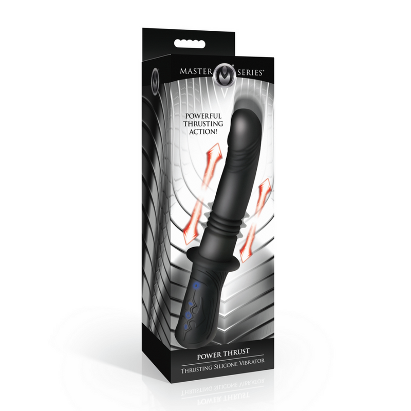 Power Thrust - Vibrador de Silicona con Movimiento de Empuje - Negro