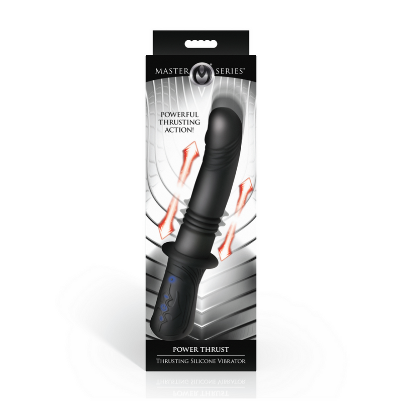 Power Thrust - Vibrador de Silicona con Movimiento de Empuje - Negro
