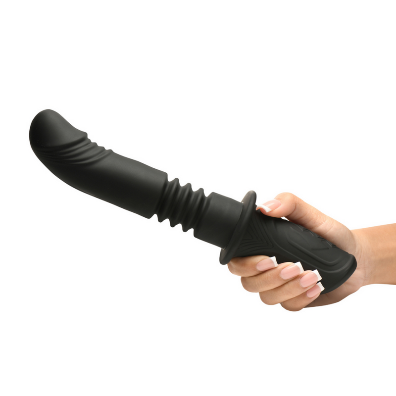 Power Thrust - Vibrador de Silicona con Movimiento de Empuje - Negro