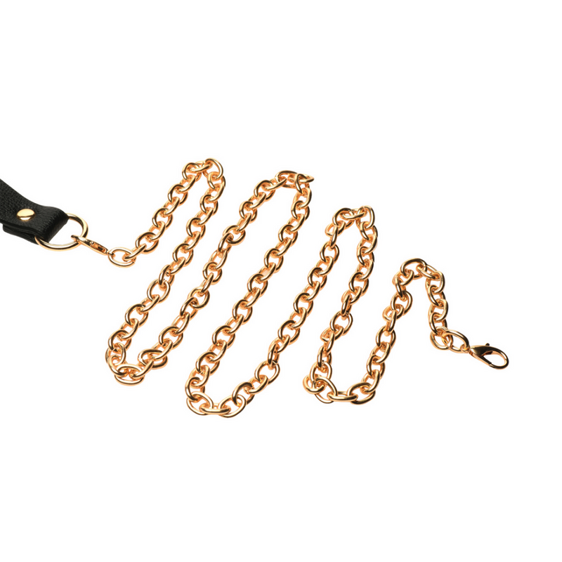 Captivate - Collar con Cadena para el Cuerpo - Negro/Dorado