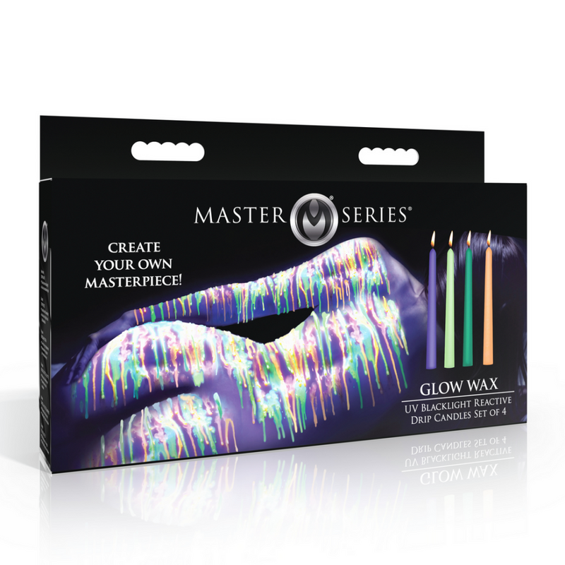 Velas Goteo Reactivas a la Luz UV - Set de 4 - Multicolor