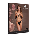 Soutien-gorge triangle à bonnets ouverts avec dentelle et curseurs réglables - Noir