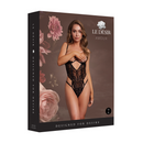 Body en dentelle avec bonnets ouverts, armatures et curseurs réglables - Noir