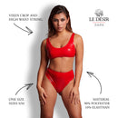 Vixen - Ensemble Crop Brillant - Taille Unique - Rouge