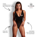 Vixen - Body en PVC effet mouillé à haute jambe extrême - Taille unique - Noir
