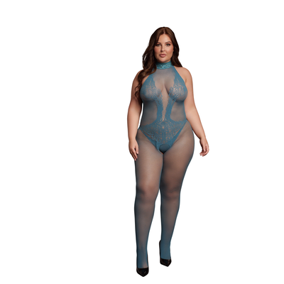 Bodystocking en résille et dentelle - Taille Reine