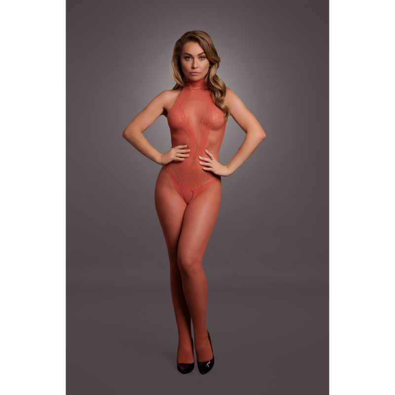 Bodystocking en résille et dentelle - Taille unique