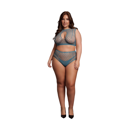 Ensemble de soutien-gorge à trou de serrure Duo Net - Taille reine