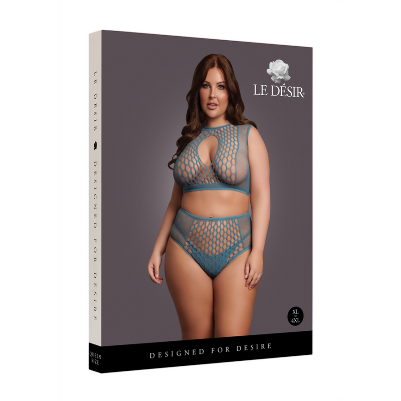 Ensemble de soutien-gorge à trou de serrure Duo Net - Taille reine