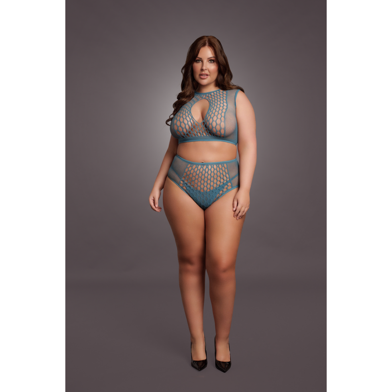 Ensemble de soutien-gorge à trou de serrure Duo Net - Taille reine