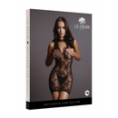 Robe Mini en Dentelle à Col Montant - Taille Unique