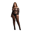 Bodystocking avec manches longues dénudées - OSX - Noir