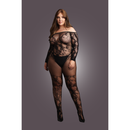 Bodystocking avec manches longues dénudées - OSX - Noir