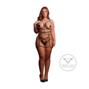 Luxe Open Harness with Nipple Pads - Queen Size - Black