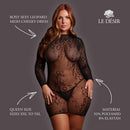 Roxy - Sexy Leopard Mesh Cheeky Dress - Queen Size - Black