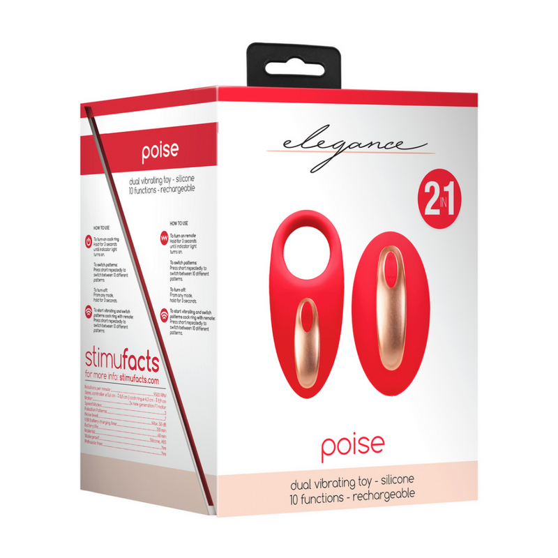 Jouet vibrant double - Poise - Rouge
