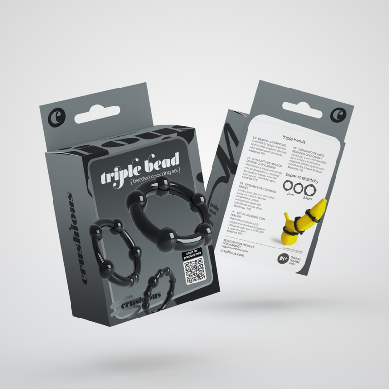 Ensemble de Cockrings Triple Perle - Noir