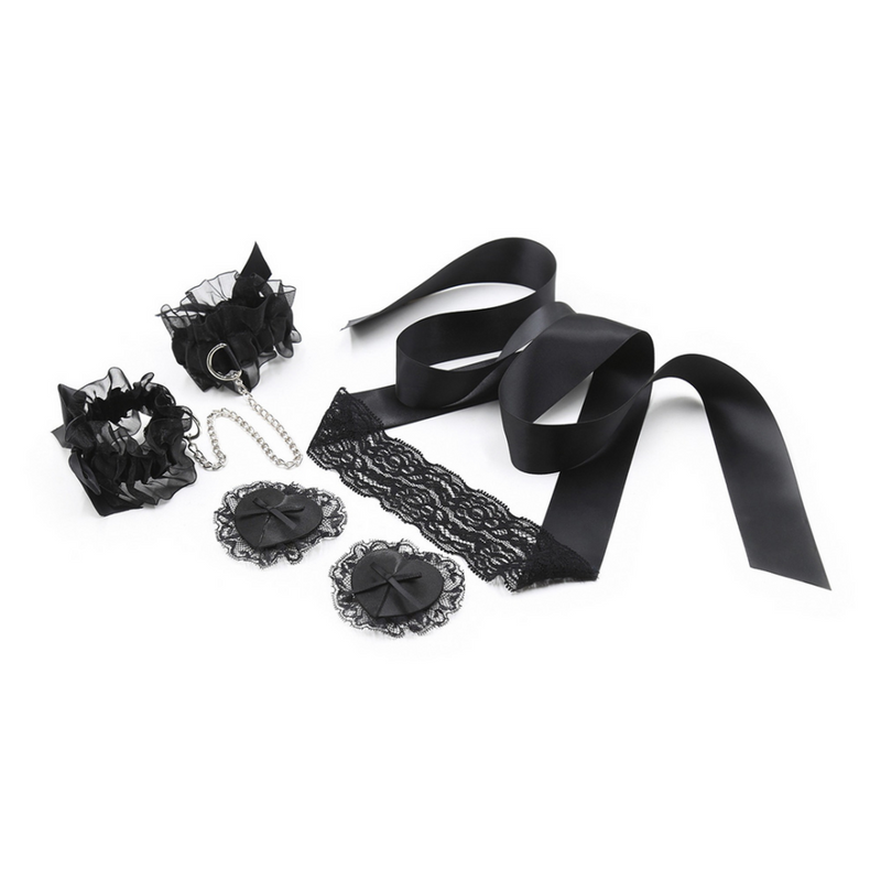 Lace Me Up - Ensemble en Dentelle de Bondage - Noir
