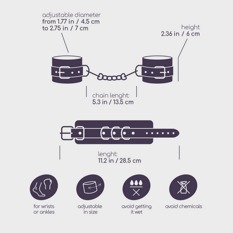 Bondage Love - Menottes en cuir - Noir