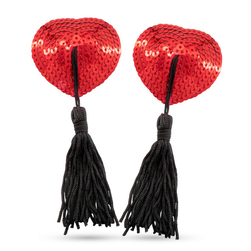 Bettie Boobs - Paillettes de Mamelon - Rouge/Noir