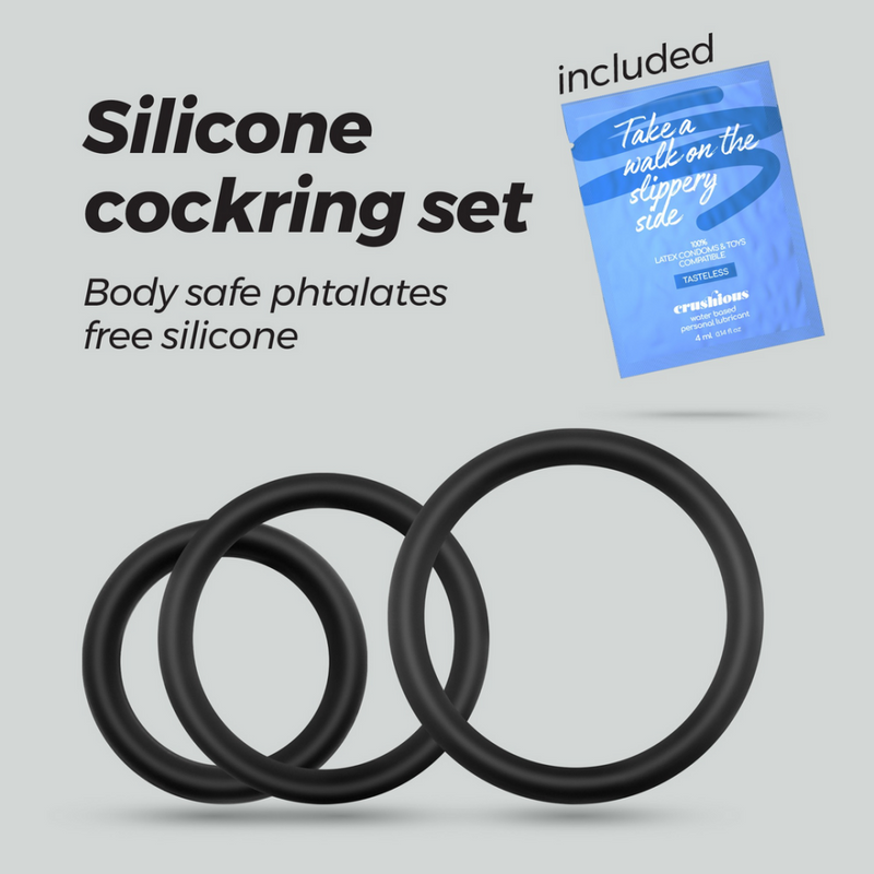 Bandoleros - Ensemble de Cockrings en Silicone - Noir