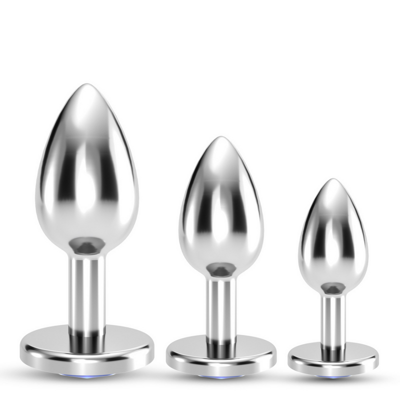 Bijou - Trio de Train Anal - 3 Bouchons Bijoux - Bleu
