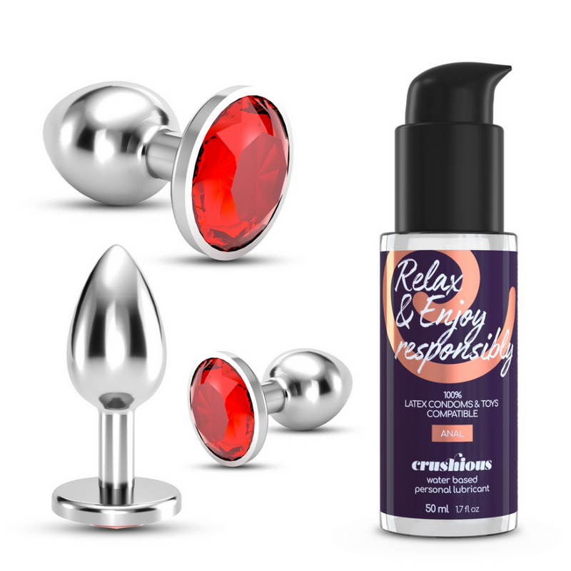 Bijou - Trio de Plug Anal Humide - 3 Bijoux - Rouge