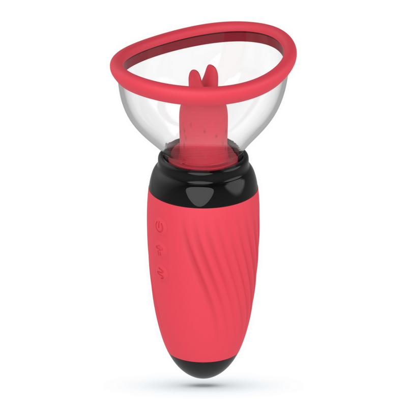 Scarlet - Pompe à vulve vibrante et à succion - Rouge