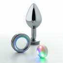 Borealis - Plug Anal Métallique avec LED RGB - Petit - Argent