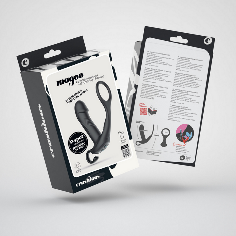Magoo - Masseurs de prostate vibrant et à propulsion avec cockring et télécommande - Noir