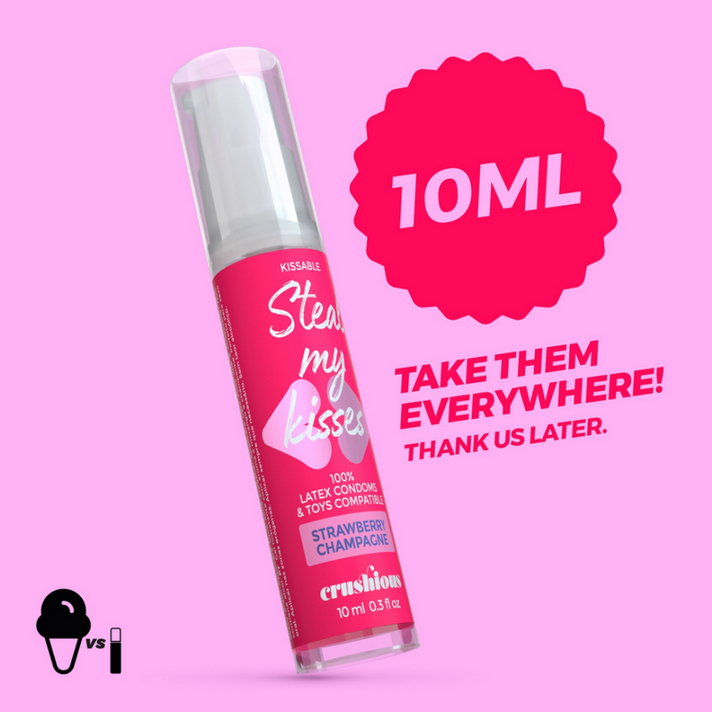 Steal My Kisses - Lubrifiant - Saveur Champagne Fraise - 0,3 fl oz / 10 ml