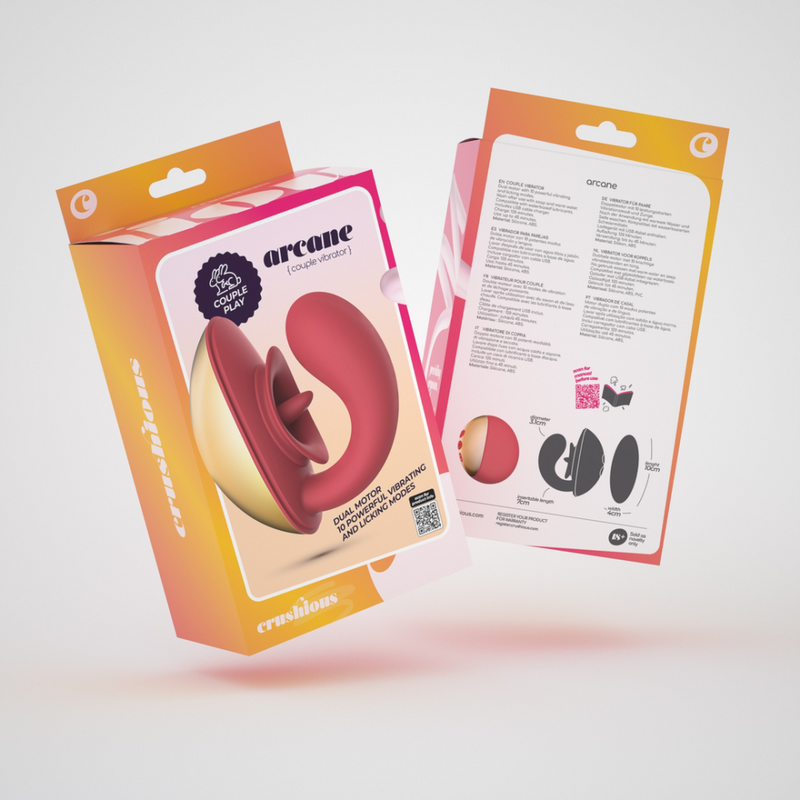 Arcane - Vibromasseur pour couples à lécher - Rouge/Doré