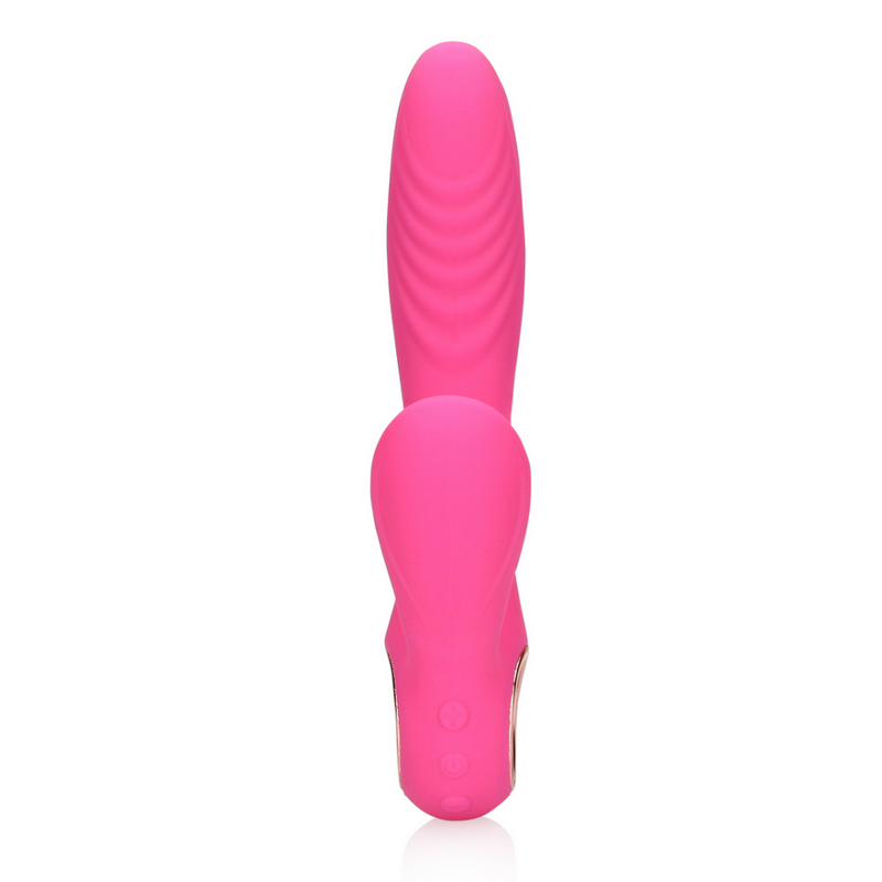 Vibromasseur Lapin avec Langue Vibrante et Chauffante - Rose Exubérante