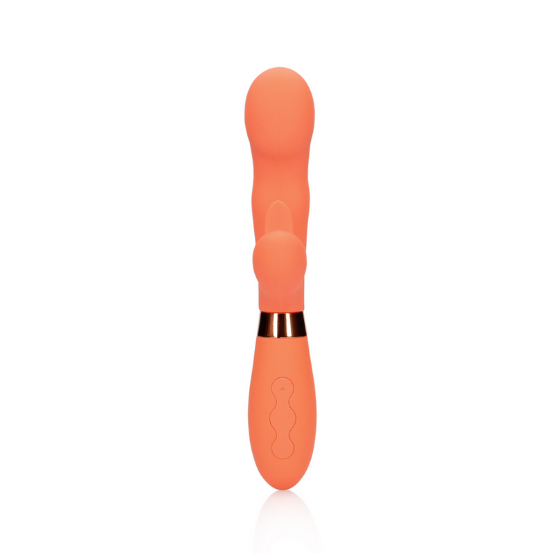 Vibrateur en silicone en forme de lapin avec stimulateur clitoridien strié - Carottes Glacées