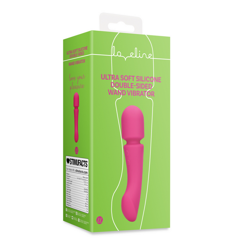 Vibromasseur double face en silicone ultra doux - Prestone Pink