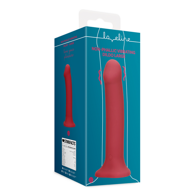 Dildo vibrant non-phallique - Grand - Rouge framboise