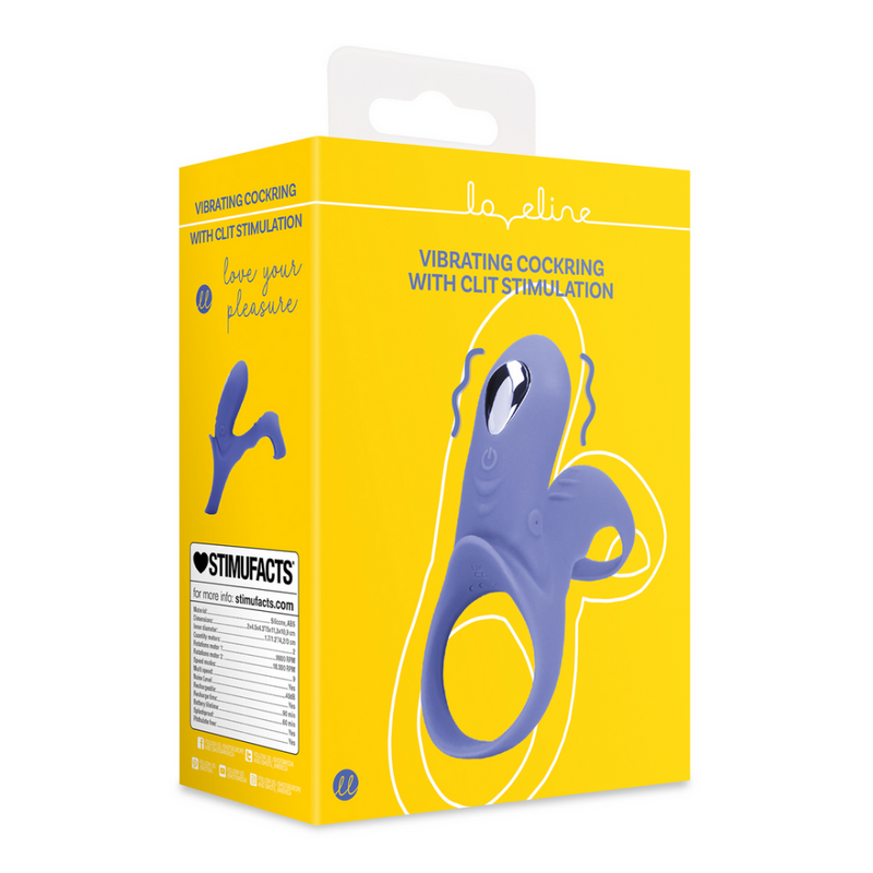 Cockring vibrant avec stimulation du clitoris - Tamiya Blue