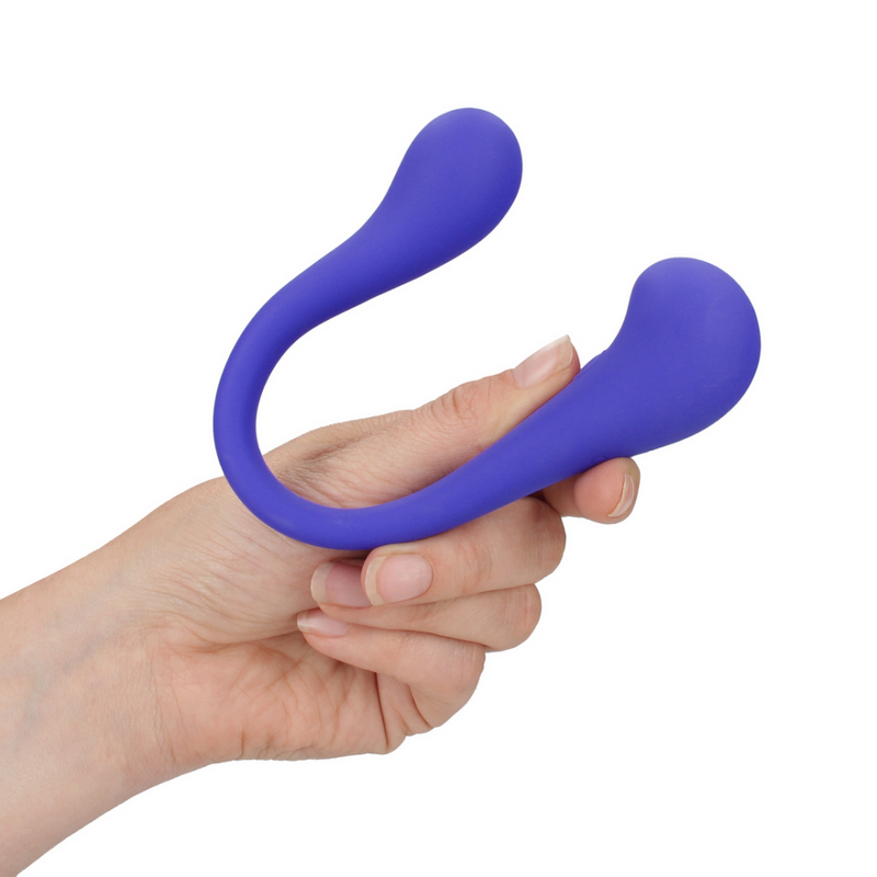 Vibromasseur pliable à double extrémité avec télécommande - Violet