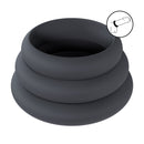 Set de 3 cockrings en silicone Wide O - L/XL/XXL - Noir